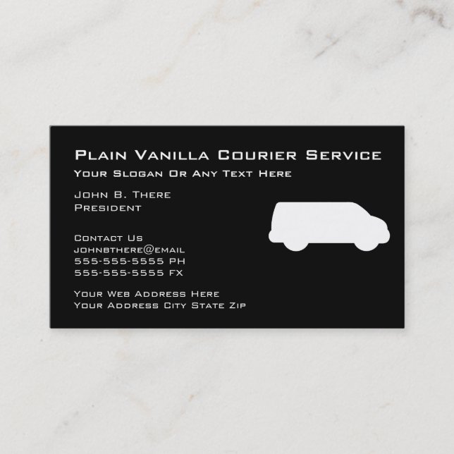 Plain Courier Servie Business Cards (Front)