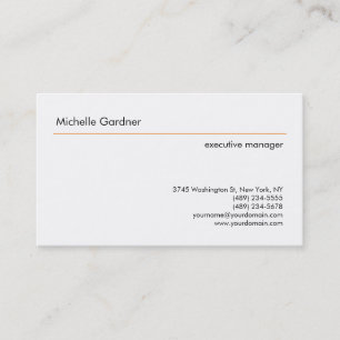 Plain Creative Modern Minimalist Orange White Business Card