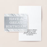 [ Thumbnail: Plain, Custom "Have a Great Birthday" Card ]