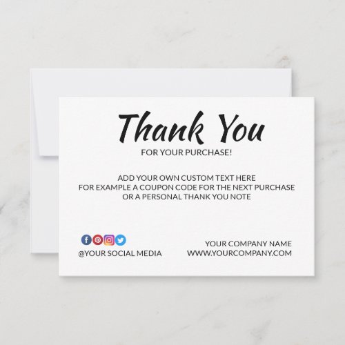 Plain Custom Logo Placeholder Thank You Card