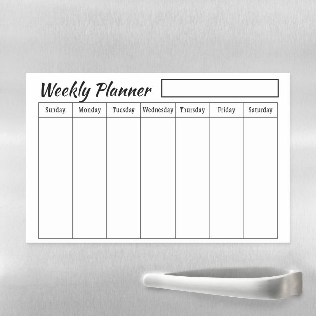 Plain custom Weekly planner Magnetic Dry Erase Sheet (In Situ)