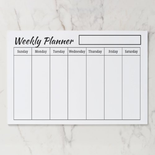 Plain custom Weekly planner sheets Paper Pad