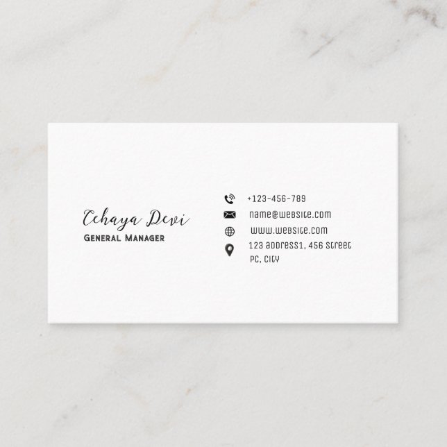 Plain Customizable Business Card (Front)