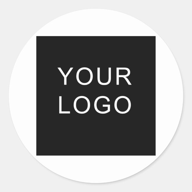 Plain Customizable Business Company Logo White Classic Round Sticker (Front)