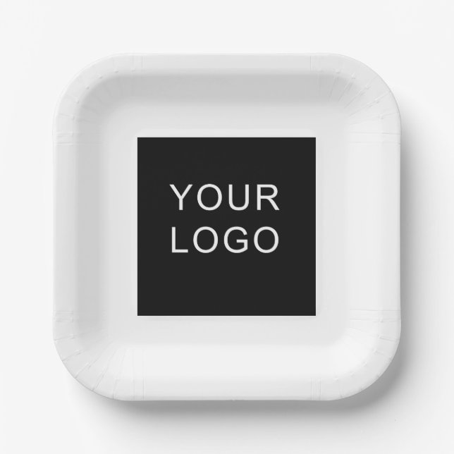 Plain Customizable Business Corporate Logo Design  Paper Plates (Front)