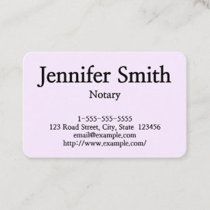 Plain & Customizable Notary Business Card