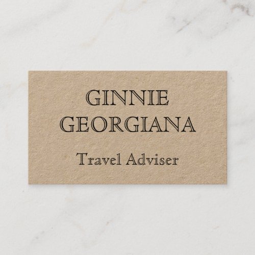 Plain  Customizable Travel Adviser Business Card