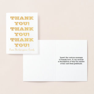 Plain & Customized "THANK YOU!" Card