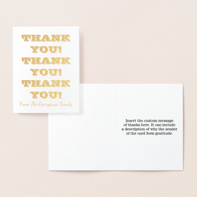 Plain & Customized "THANK YOU!" Card (Display)