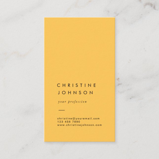 plain daffodil yellow business card (Front)