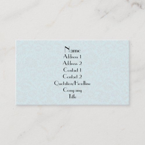 Plain damask floral pattern business card template