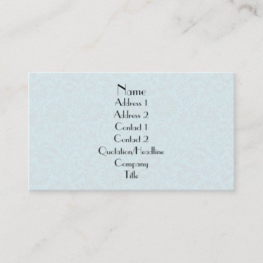 Customizable Plain damask floral pattern business card template