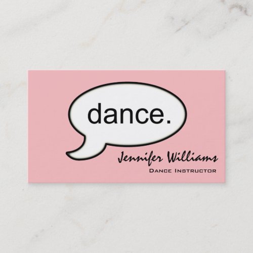 Plain Dance Instructor Modern Business Card