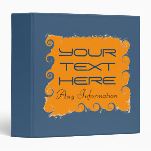 Plain Dark Blue Elegant Modern Orange Binder