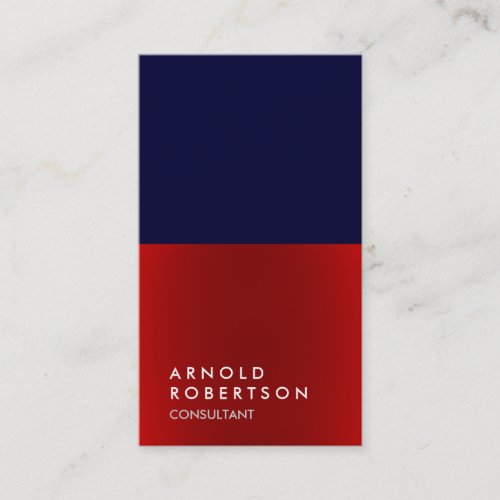 Plain Dark Blue Red Consultant Business Card