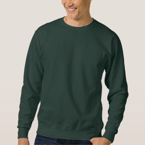 Plain dark forest green basic sweatshirt for men