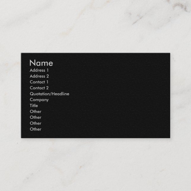 Plain Dark Gray Sandstone Profile Card (Front)