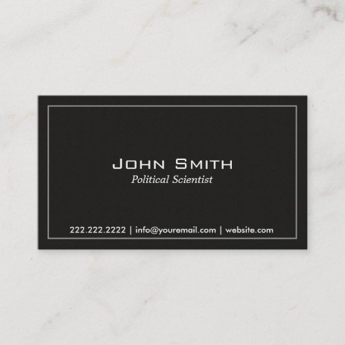 Plain Dark Political Scientist Business Card