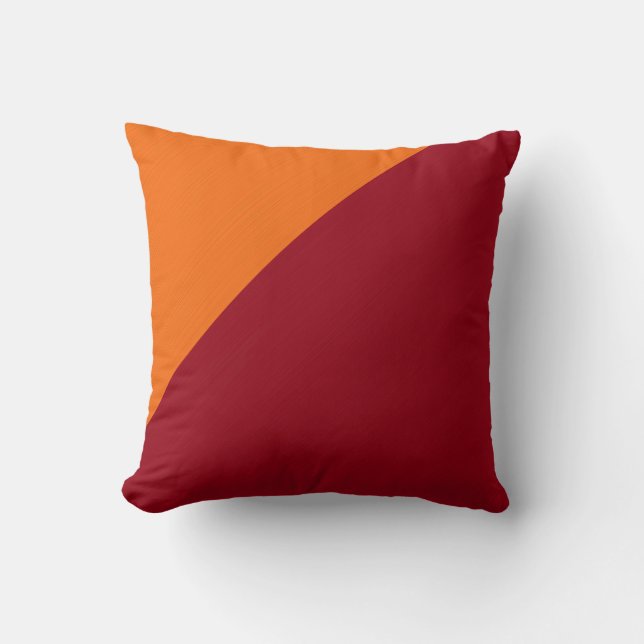 Plain dark red and orange background throw pillow (Front)