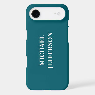 Plain Dark Teal Color Personalized Custom Name iPhone 17 Air Case