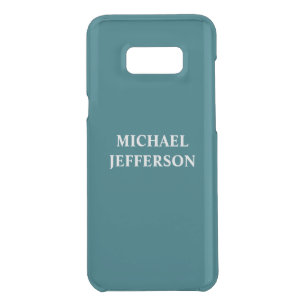 Plain Dark Teal Color Personalized Custom Name Uncommon Samsung Galaxy S8+ Case