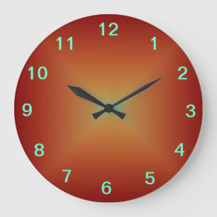 Plain Deep Burnt Orange >Kitchen Clocks