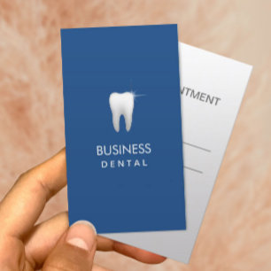 Plain Dental Royal Blue Professional Appointment Card