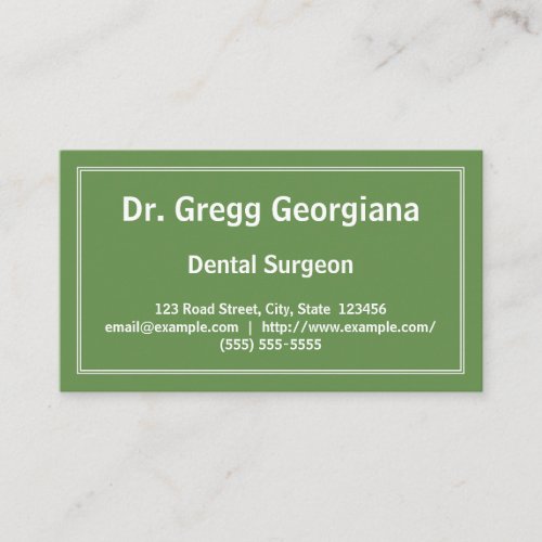 Plain Dental Surgeon Business Card