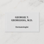 [ Thumbnail: Plain Dermatologist Business Card ]