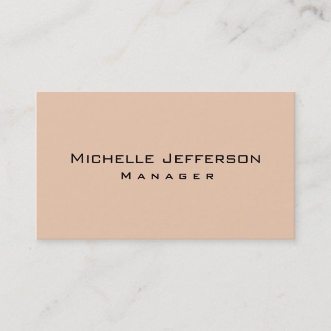 Plain Desert Sand Color Manager Business Card (Front)