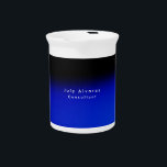 Plain Elegant Black Blue Minimalist Name Title Beverage Pitcher<br><div class="desc">Simple black blue,  modern,  minimalist design. This template can be customized to meet all professional occupations.</div>