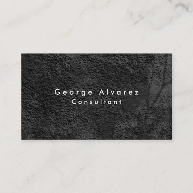 Plain Elegant Black Grey Minimalist Business Card (Front)