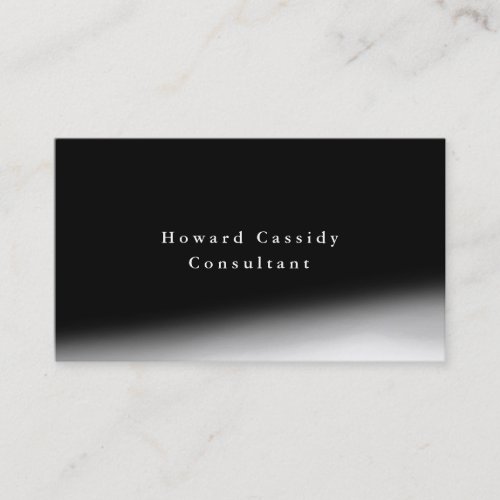 Plain Elegant Black Grey Minimalist Modern Business Card