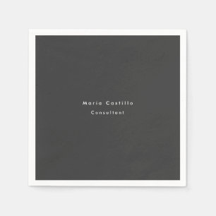 Plain Elegant Black Minimalist Modern Napkins