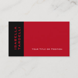 Plain Elegant Black Red Minimalist Premium Silk Business Card