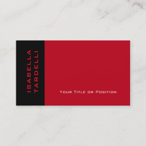 Plain Elegant Black Red Minimalist Premium Silk Business Card