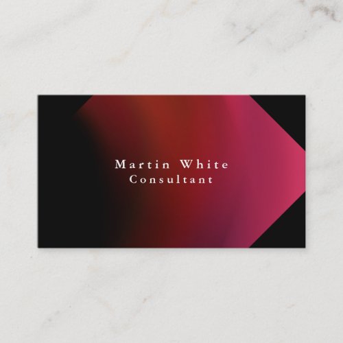 Plain Elegant Black Red Professional Modern Business Card