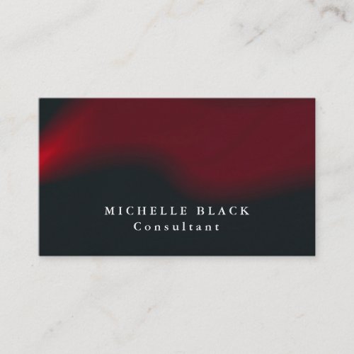 Plain Elegant Black Red Waves Professional Business Card