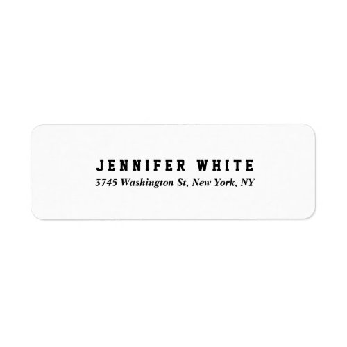 Plain Elegant Black White Minimalist Creative Label