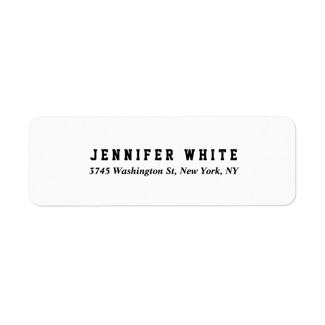 Plain Elegant Black White Minimalist Creative Label (Front)