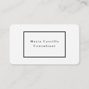 Plain Elegant Black & White Minimalist Design Business Card