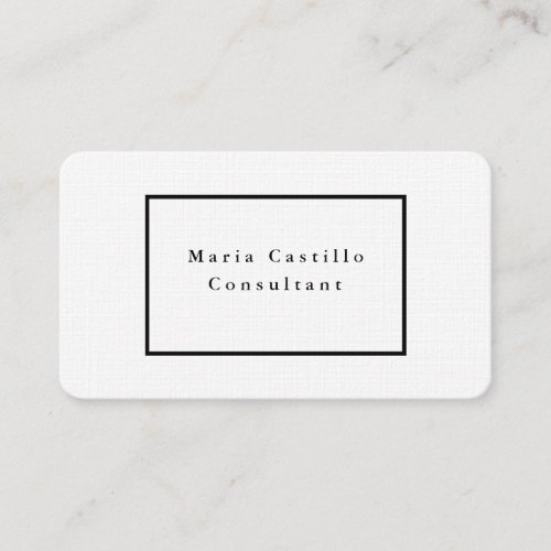 Plain Elegant Black  White Minimalist Design Business Card