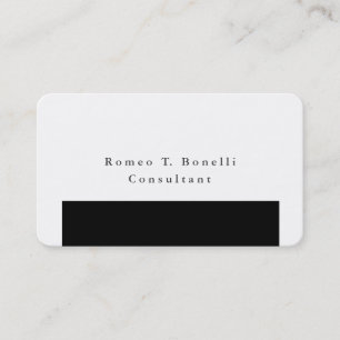 Plain Elegant Black & White Minimalist Design Business Card