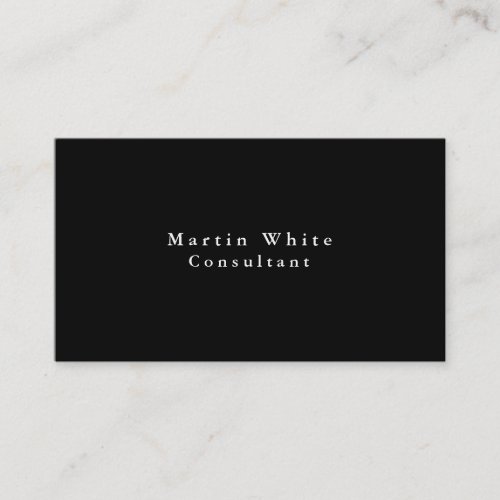 Plain Elegant Black White Professional Modern Business Card