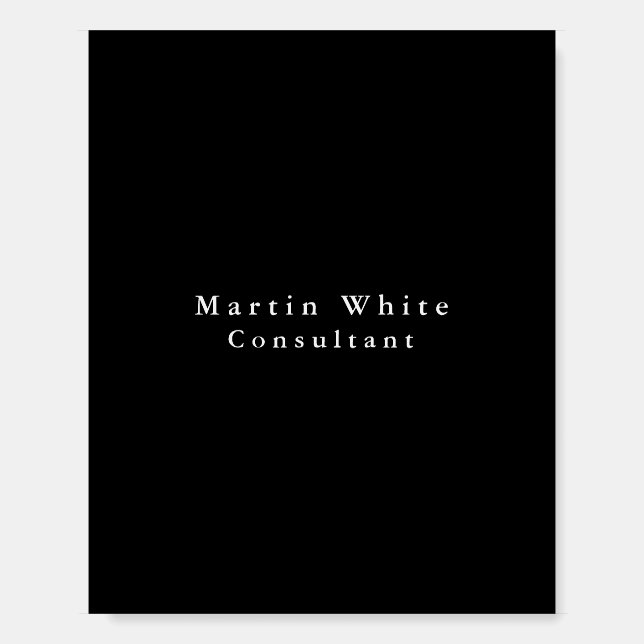 Plain Elegant Black White Professional Modern Foam Board (Front)