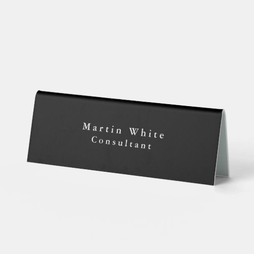 Plain Elegant Black White Professional Modern Table Tent Sign