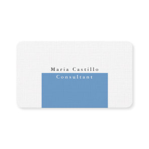 Plain Elegant Blue Grey White Minimalist Design Business Card