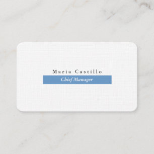 Plain Elegant Blue Grey White Minimalist Design Business Card