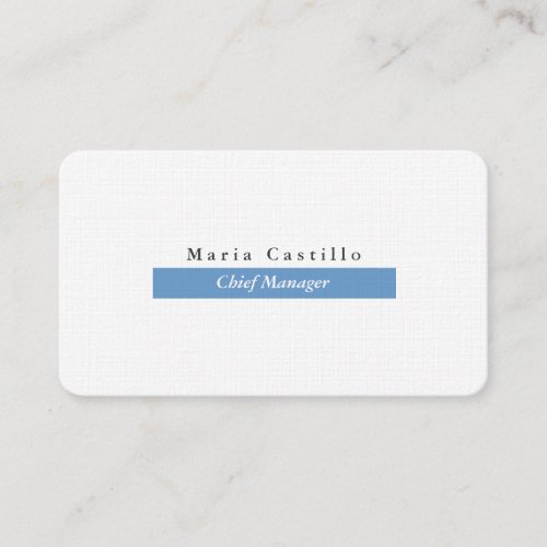 Plain Elegant Blue Grey White Minimalist Design Business Card