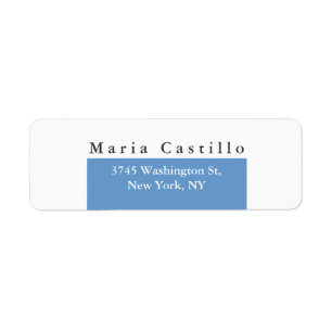 Plain Elegant Blue Grey White Minimalist Design Label